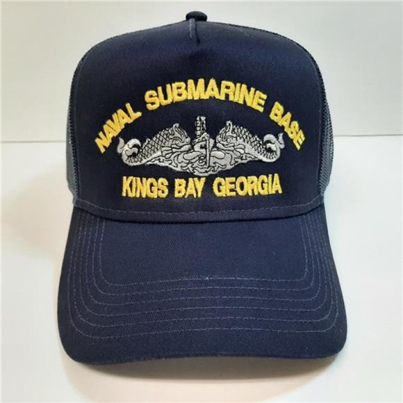 US Navy Naval Submarine Base Kings Bay Georgia Baseball Cap Mesh Snapback Hat - Picture 3 of 6